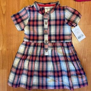 Carter’s Baby Girl Plaid Dress with Matching Cardigan (size 9mo)